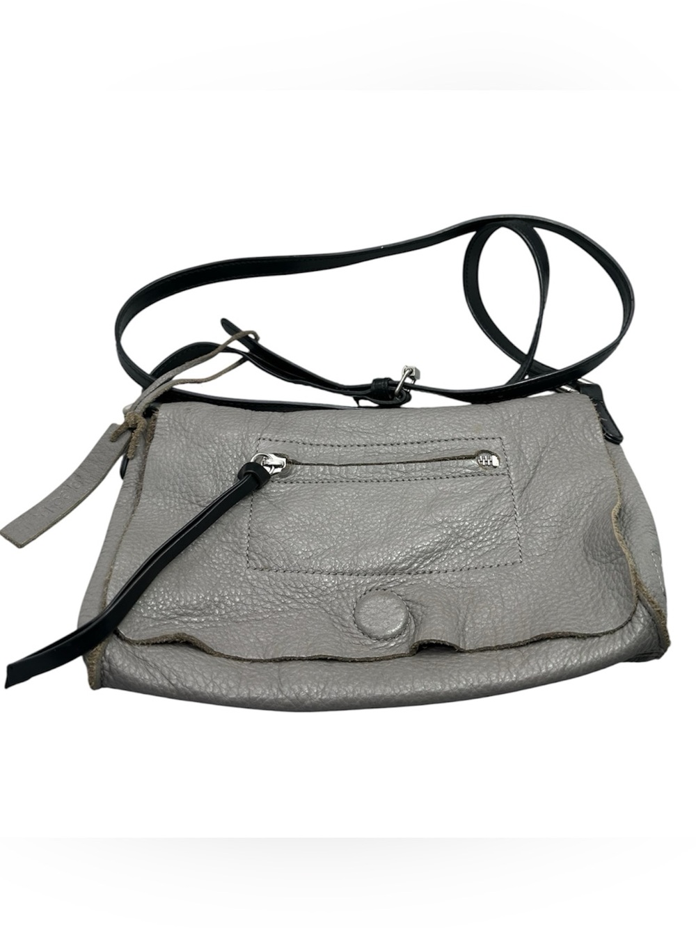 Linea Pelle Gray Soft Leather Crossbody Bag